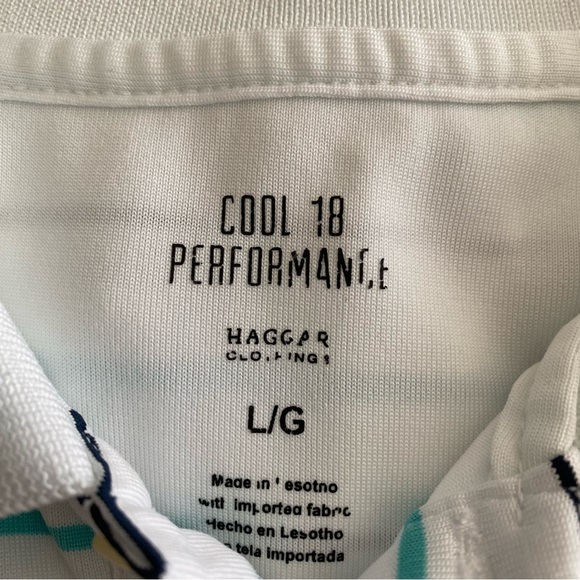 Haggar Cool Performance Striped Golf Polos 2 pc Set Size Large - Picture 12 of 15